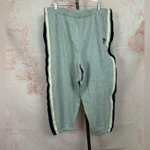 Victoria's Secret PINK ivy fleece relaxed sweatpants size XXL gray black logo